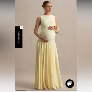 Club London OUTLINE
LEMON MATERNITY MAXI DRESS WITH DRAPED SKIRT